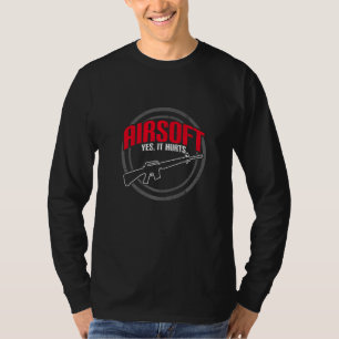 Airsoft Yes, It Hurts Vintage Retro Machine Gun So T-Shirt