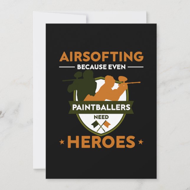 Airsofting Paintball Player Paintball Marker Gift Invitation (Front)