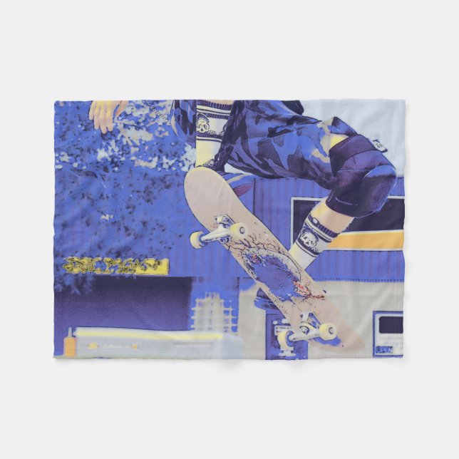 Airtime - Skateboarder Fleece Blanket (Front (Horizontal))