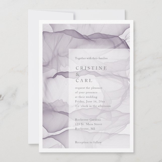 Airy and light wedding invitation (Front)