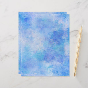 Airy Blue Watercolor Wash Scrapbook Paper