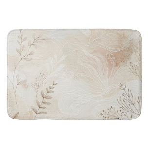 Airy Bohemian Botanical Floral String Art Design Bath Mat