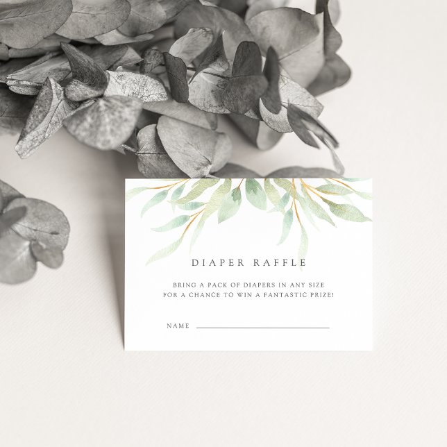 Airy Botanical Diaper Raffle Ticket Cards (Creator Uploaded)