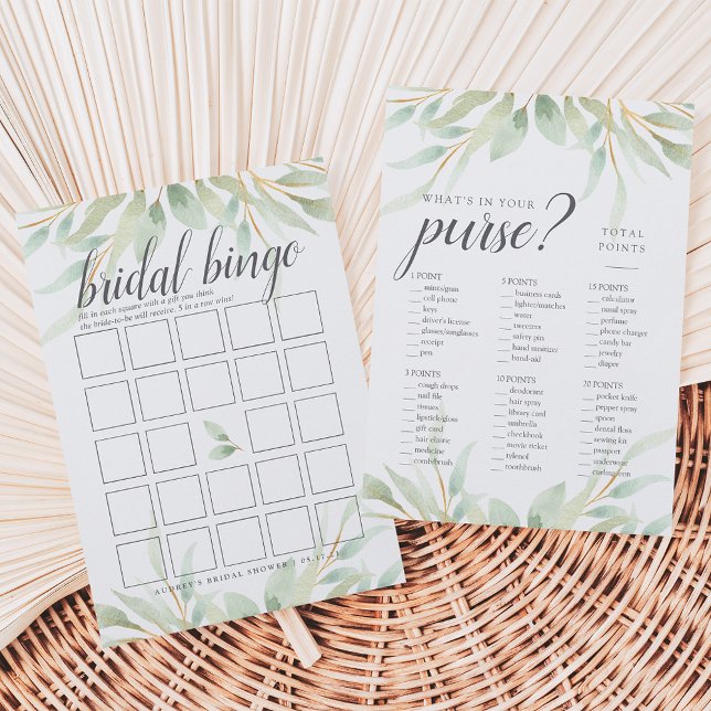 Airy Botanical Double-Sided Bridal Shower Game Invitation (Creator Uploaded)
