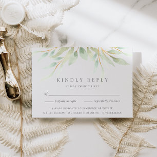 Airy Botanical Meal Choice RSVP Card
