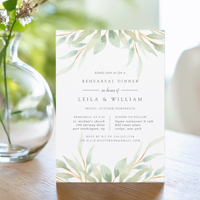 Airy Botanical Rehearsal Dinner Invitation (Creator Uploaded)