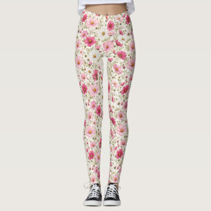 Airy Cosmos Flower Stems Leggings