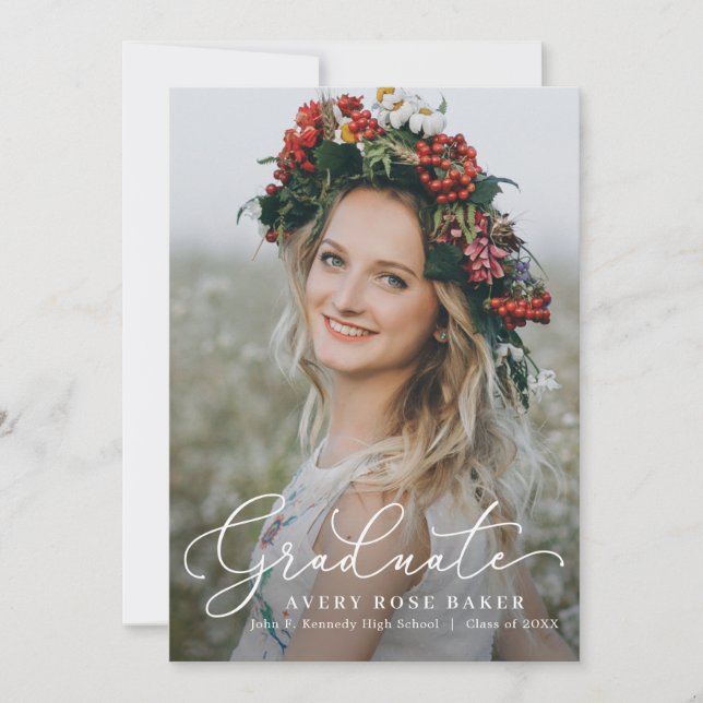 Airy Elegance EDITABLE COLOR Graduation Invitation (Front)