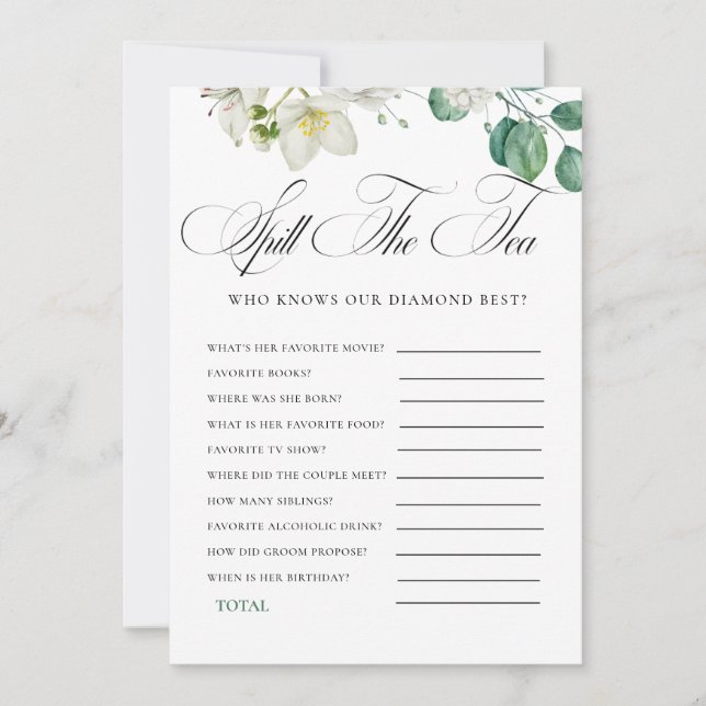 Airy Eucalyptus Greenery Boho Rustic Bridal Shower Invitation (Front)