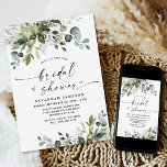Airy Eucalyptus Greenery Boho Rustic Bridal Shower Invitation<br><div class="desc">Available in both digital and printed version to suit your needs. Get it instantly in a digital download that you can take to your local printer or choose from many cardstock types for printed versions. You can also find matching signage and other decor that matches this design. See the collection...</div>