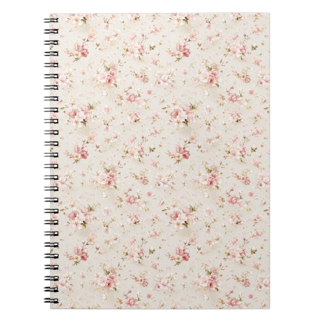 Airy Floating Delicate Blossom Rain Notebook (Front)