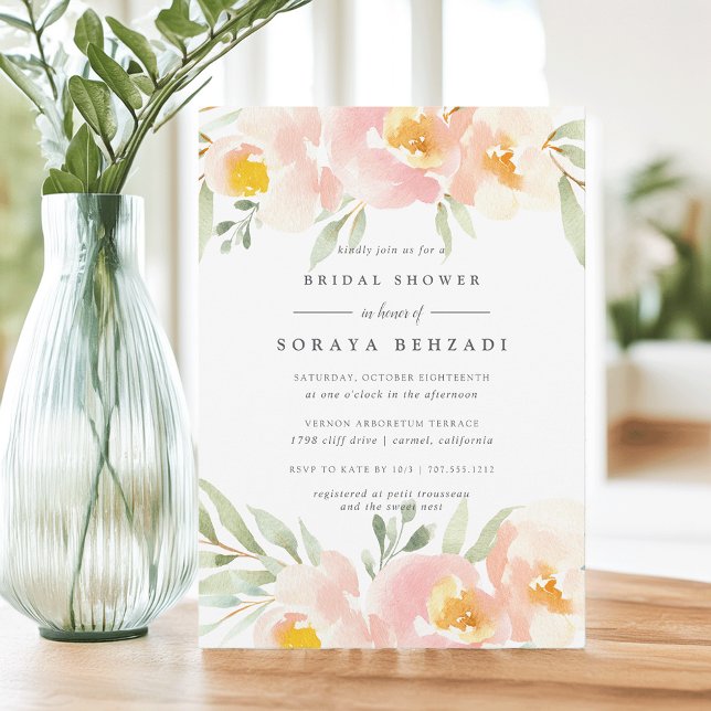 Airy Floral Bridal Shower Invitation (Creator Uploaded)