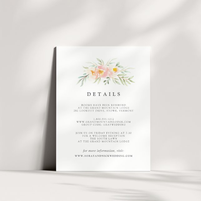 Airy Floral Guest Information Card (Creator Uploaded)