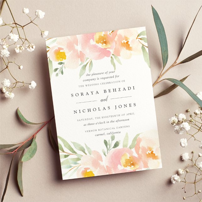 Airy Floral Wedding Invitation (Creator Uploaded)