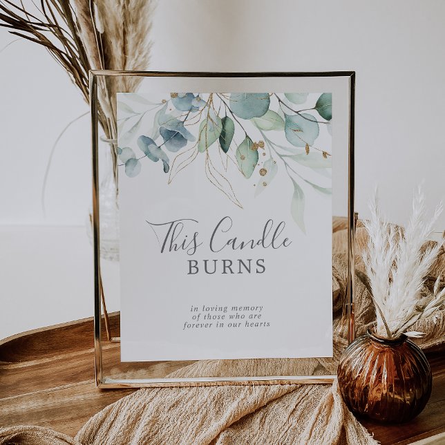 Airy Greenery Candle Burns Wedding Memorial Sign (Creator Uploaded)