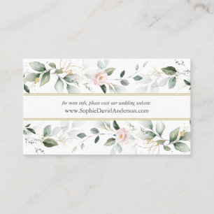Airy Greenery Floral Gold Wedding Website Business Card