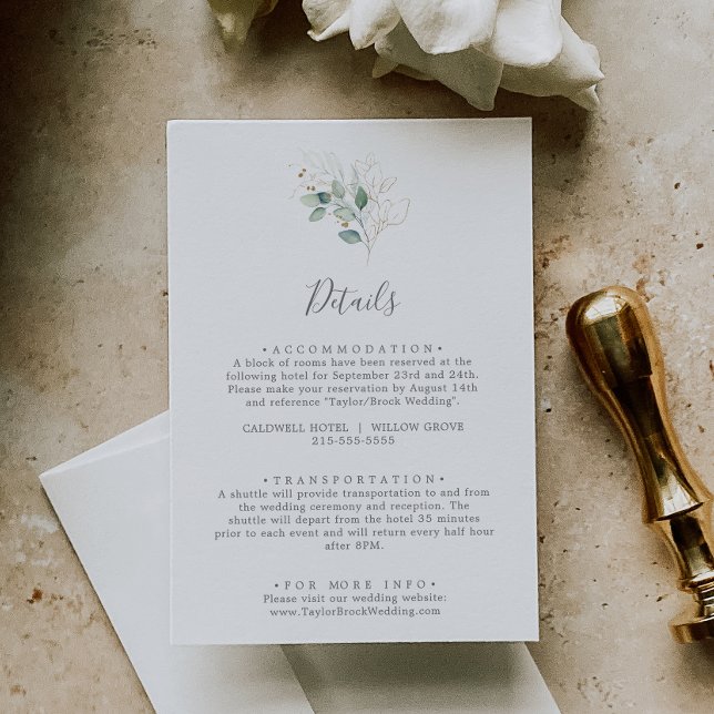 Airy Greenery Wedding Details Enclosure Card (Creator Uploaded)