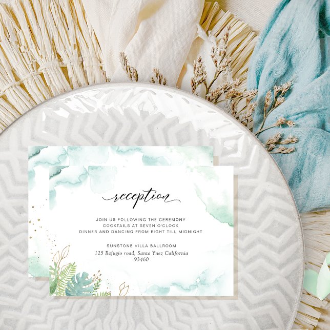 Airy Greenery Wedding Reception Enclosure Card (Creator Uploaded)