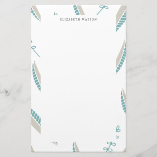 Airy Leaves Monogram Stationery