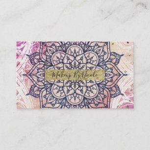 Airy Mandala Happy Pink Purple Yellow Blue & Gold Business Card