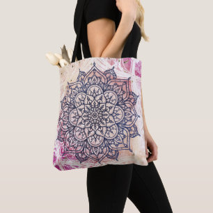 Airy Mandala Happy Pink Purple Yellow Blue & Gold Tote Bag