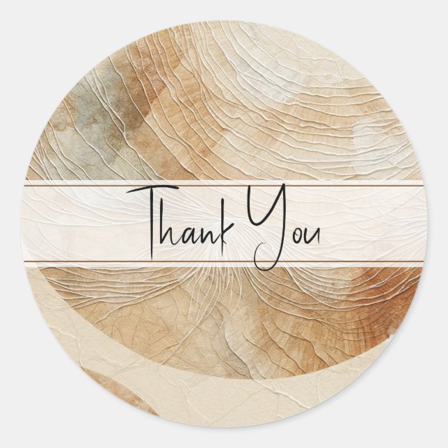 Airy Neutral Natural Elements Bohemian Boho  Classic Round Sticker (Front)