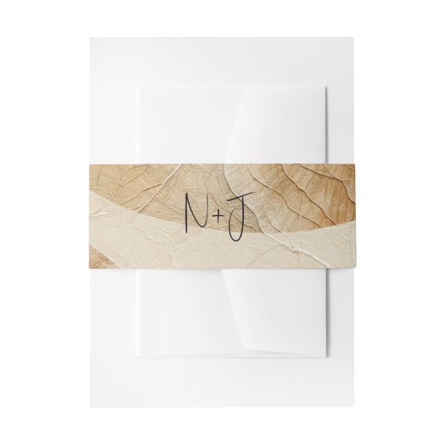 Airy Neutral Natural Elements Bohemian Boho  Invitation Belly Band (Front Example)