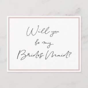 Airy Pastel   Bridesmaid Invitation Postcard