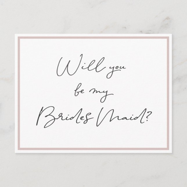 Airy Pastel | Bridesmaid Invitation Postcard (Front)