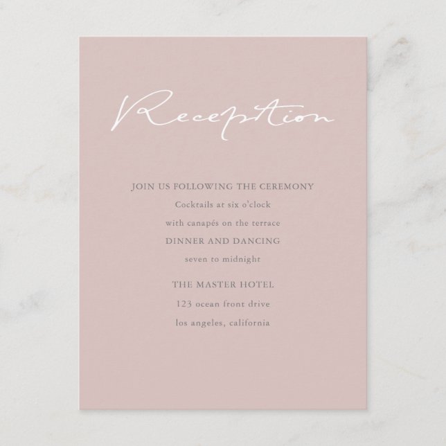 Airy Pastel | Reception Enclosure Card (Front)