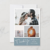Airy Pastel Slate Blue | Thank You Photo Card