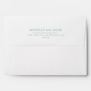 Airy Pastel Slate Blue Wedding Envelope