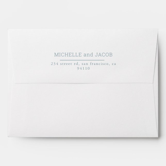 Airy Pastel |  Slate Blue Wedding Envelope (Back (Top Flap))