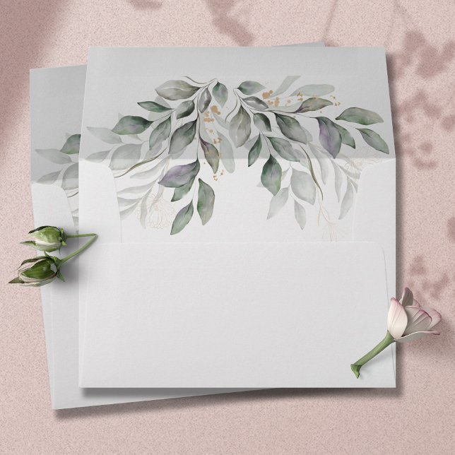 Airy Watercolor Botanical Wedding Invitation Envelope (Airy Watercolor Botanical Wedding Invitation Envelope)