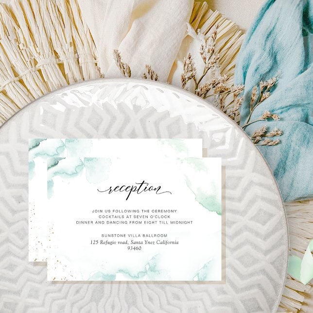 Airy Watercolor Wedding Reception Enclosure Card (Creator Uploaded)