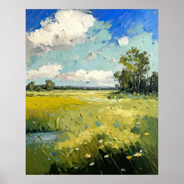 Airy Wildflowers Meadow Fine Art Poster (Front)