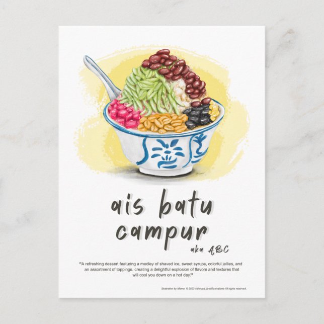 Ais Batu Campur ABC Malaysia Holiday Postcard (Front)