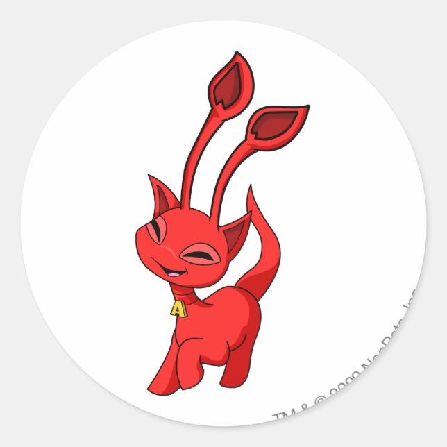 Aisha Red Classic Round Sticker (Front)