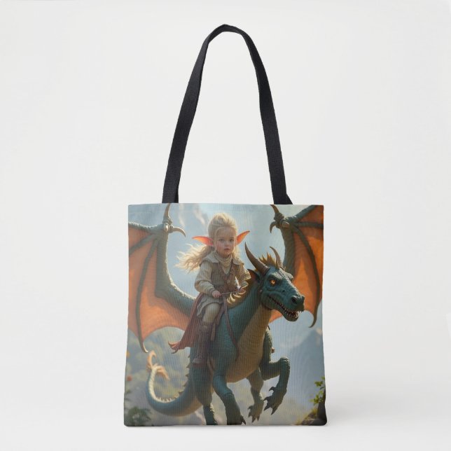 Aisling Riding Her Dragon Tote Bag  (Front)