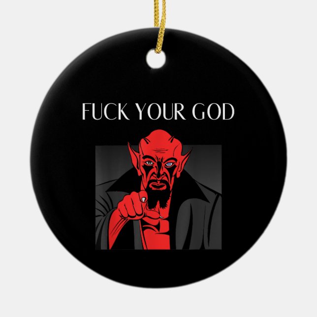 Aist Goat Satan Baphomet GIft Ceramic Tree Decoration (Front)