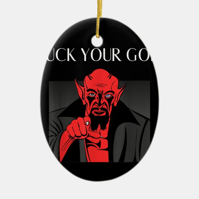 Aist Goat Satan Baphomet GIft Ceramic Tree Decoration (Front)