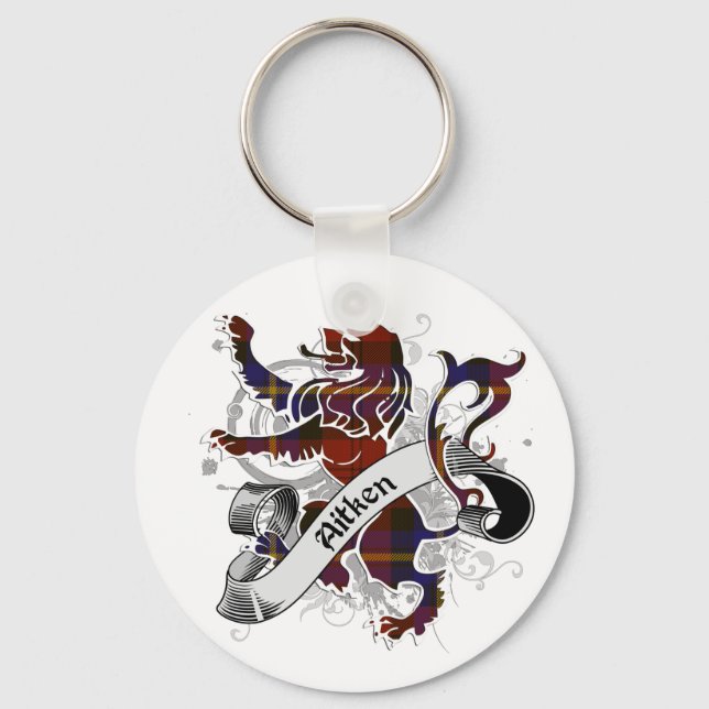 Aitken Tartan Lion Key Ring (Front)