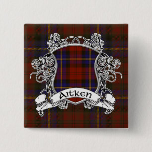 Aitken Tartan Shield 15 Cm Square Badge