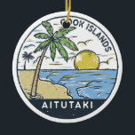 Aitutaki Cook Islands Vintage Ceramic Tree Decoration<br><div class="desc">Aitutaki vector art design. Aitutaki is one of the Cook Islands,  which are in the South Pacific. It consists of a main island,  a turquoise lagoon and a surrounding barrier reef.</div>