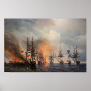 Aivazovsky - Battle Of Sinope Poster
