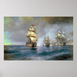 Aivazovsky - Brig Mercury Attacked By Two Turkish… Poster