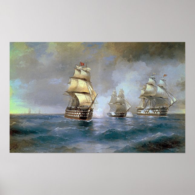Aivazovsky - Brig Mercury Attacked By Two Turkish… Poster (Front)