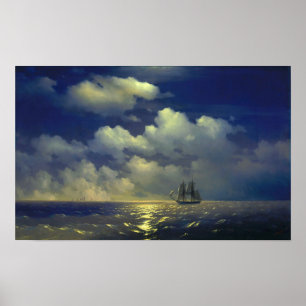 Aivazovsky - Brig Mercury, Victory Over 2 Turkish… Poster