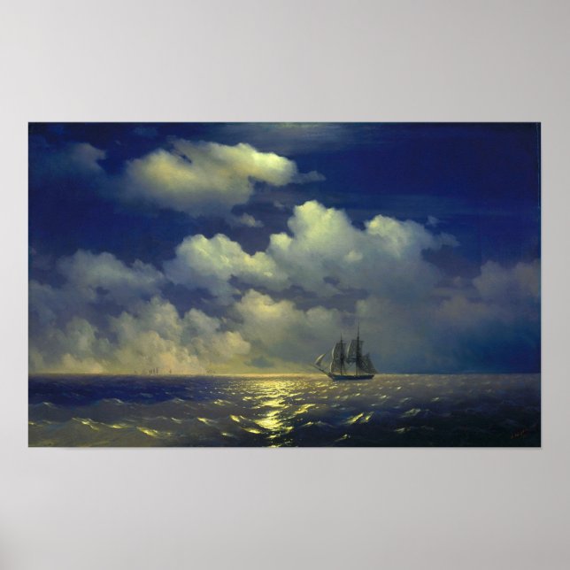 Aivazovsky - Brig Mercury, Victory Over 2 Turkish… Poster (Front)