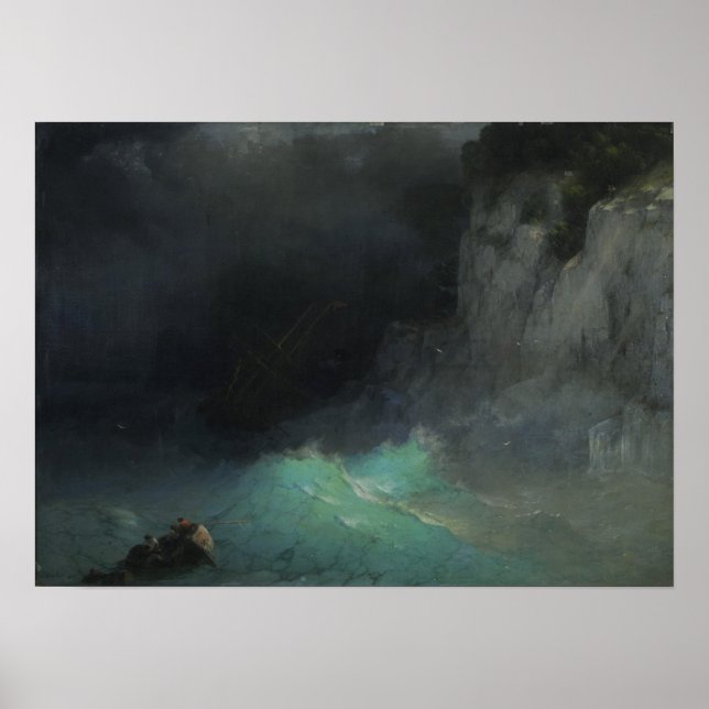Aivazovsky - I Storm 1861 Poster (Front)